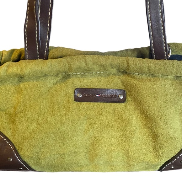 Tommy Hilfiger Vintage Green Suede Cinch Purse - Picture 5 of 13